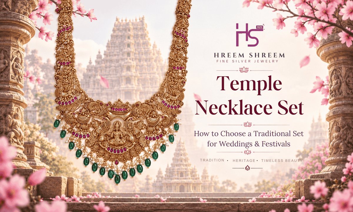 Temple Necklace Set: How to Choose a Traditional Set for Weddings and Festivals - HS925