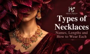 Types of necklaces by name and length, including choker, princess, haar and haram styles