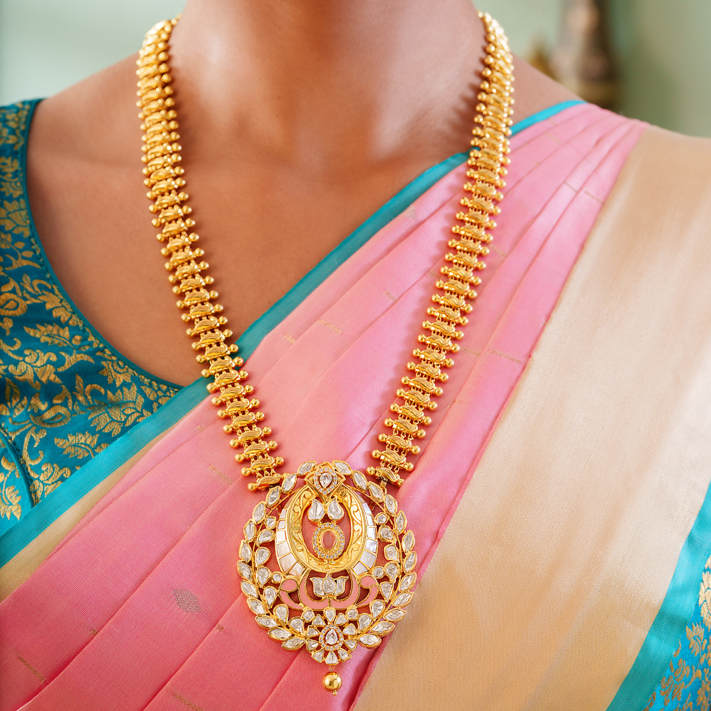 Regal Reflection Moissanite Long Necklace & Stud Set