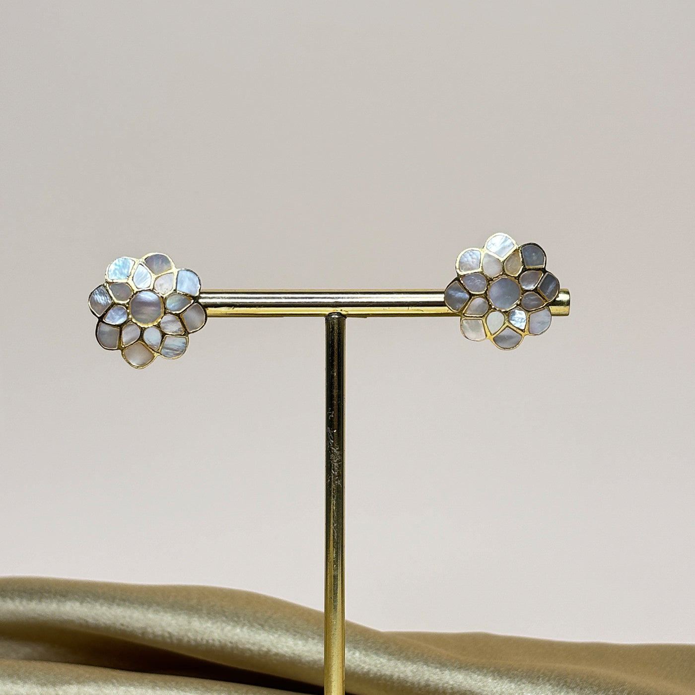 Mother of Pearl Blossom Stud Earrings