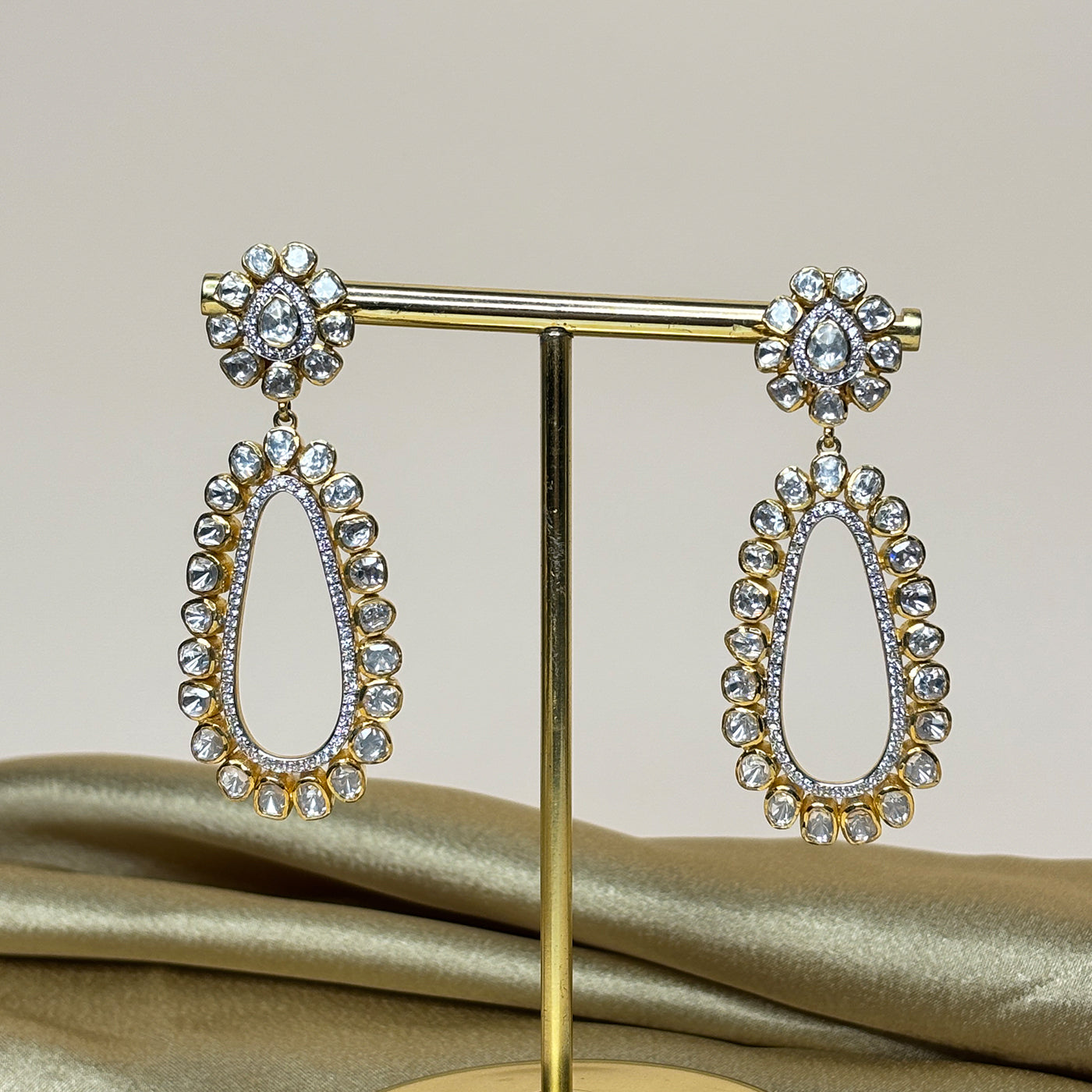 Exquisite Handcrafted Grandeur Polki Earrings