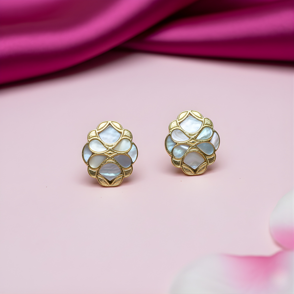 Handcrafted Mother of Pearl Stud Earrings