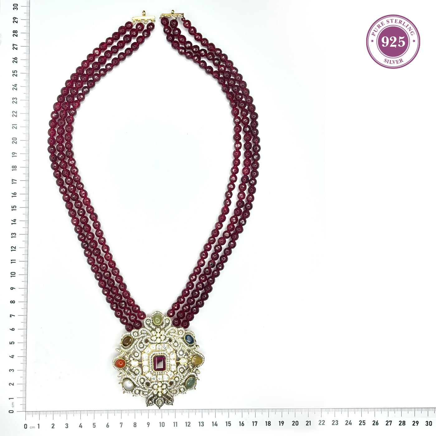 Radiant Legacy Victorian Navratan Gemstone Pendant