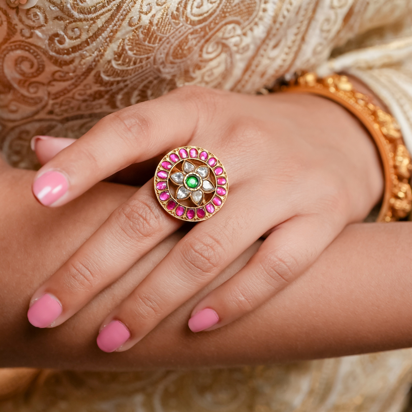 FLORAL KUNDAN RING