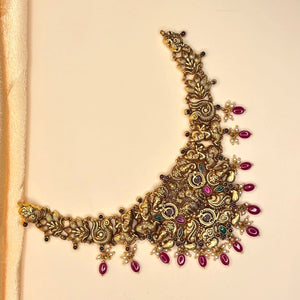 Gold Lakshmi Devi Nagas Necklace