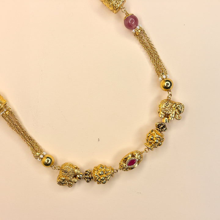 Elephant Majesty Mala with Semi-Precious Accents