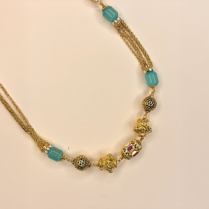 Regal Aqua Mala with Semi-Precious Stones