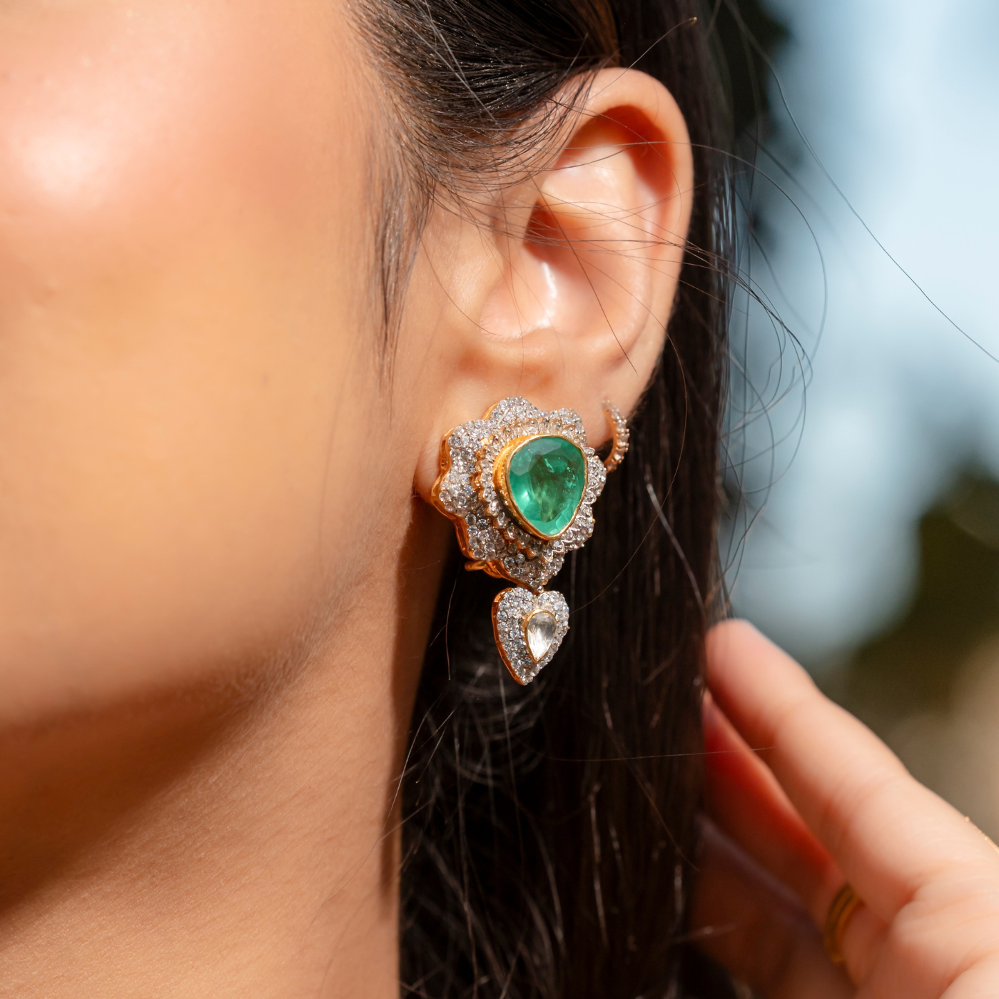 EMERALD FLORA NECKLACE SET