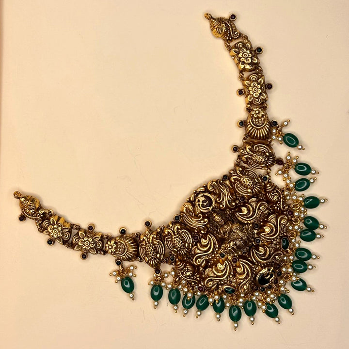Gold Lakshmi Temple Necklace