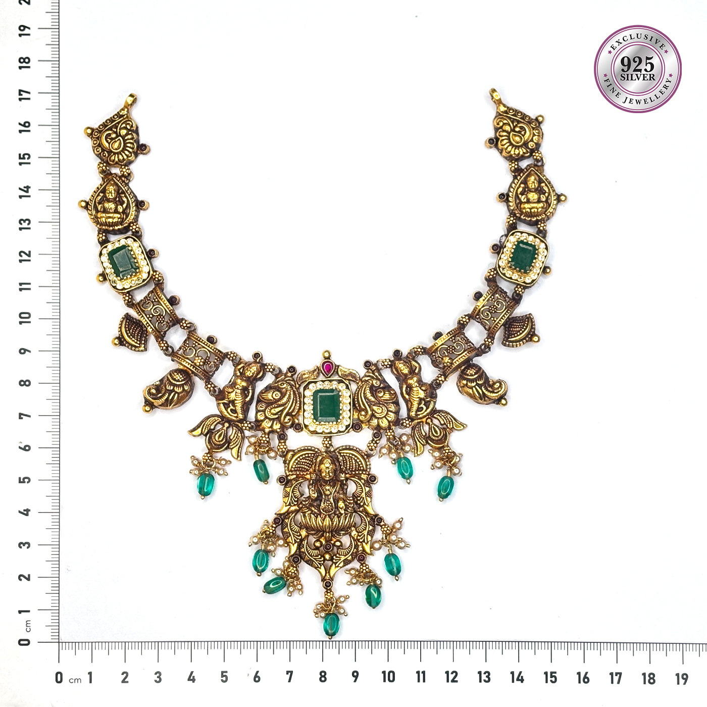 EMERALD ACCENT TEMPLE NECKLACE