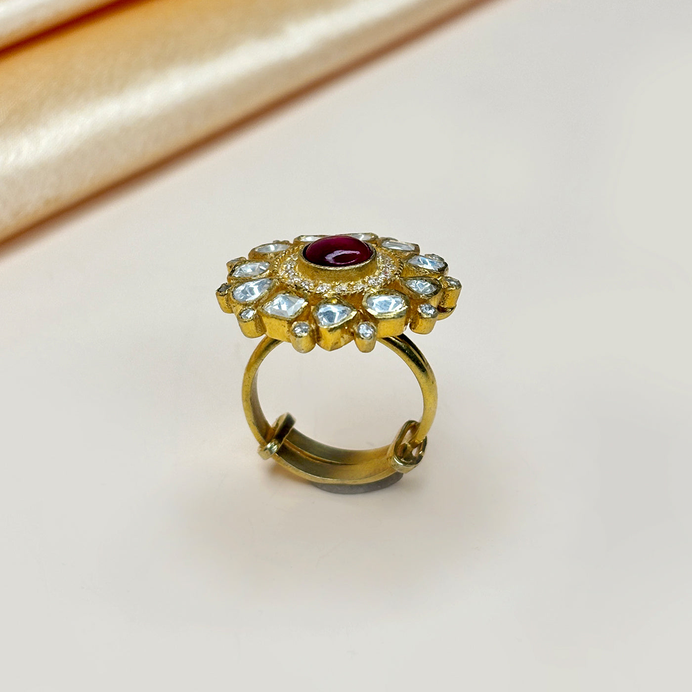 Precious Moissanite Ring with Semi-precious Stones