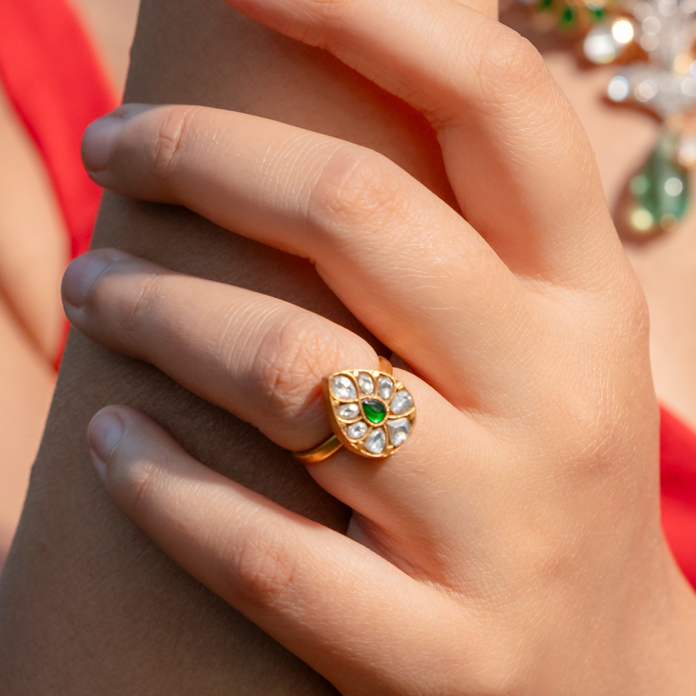 Emerald Teardrop Ring