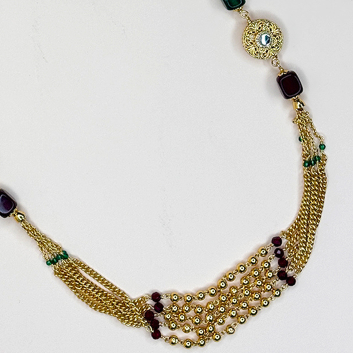 Crimson Emerald Cascade Mala