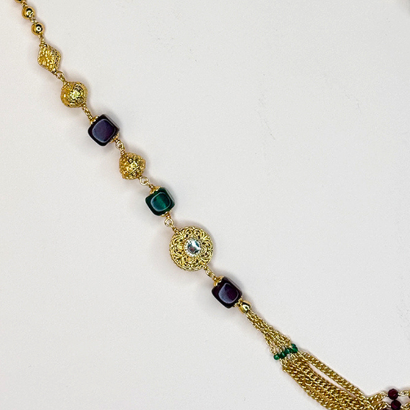 Crimson Emerald Cascade Mala