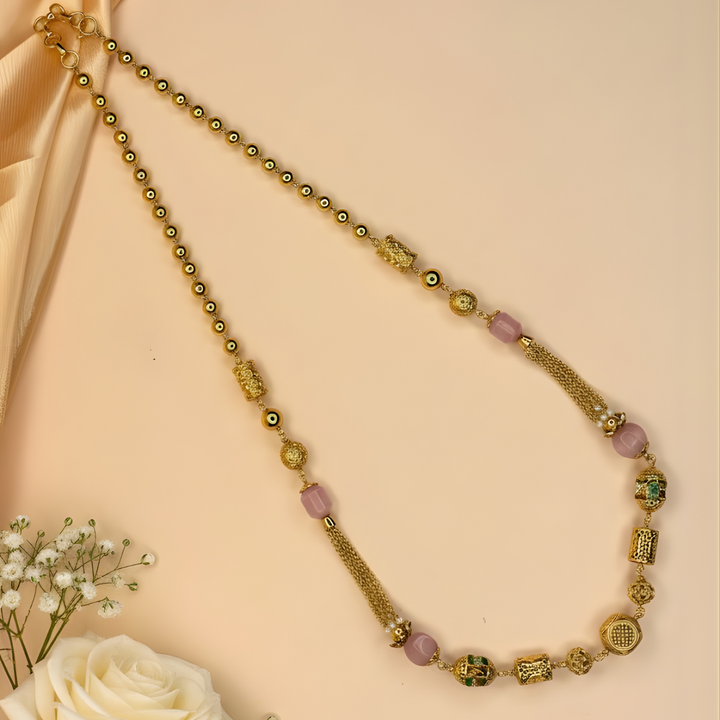 Pink Pastel Mala with Semi-Precious Accents