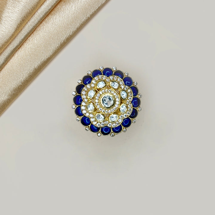 Radiant Moissanite Stone Ring with Semi Precious Stones