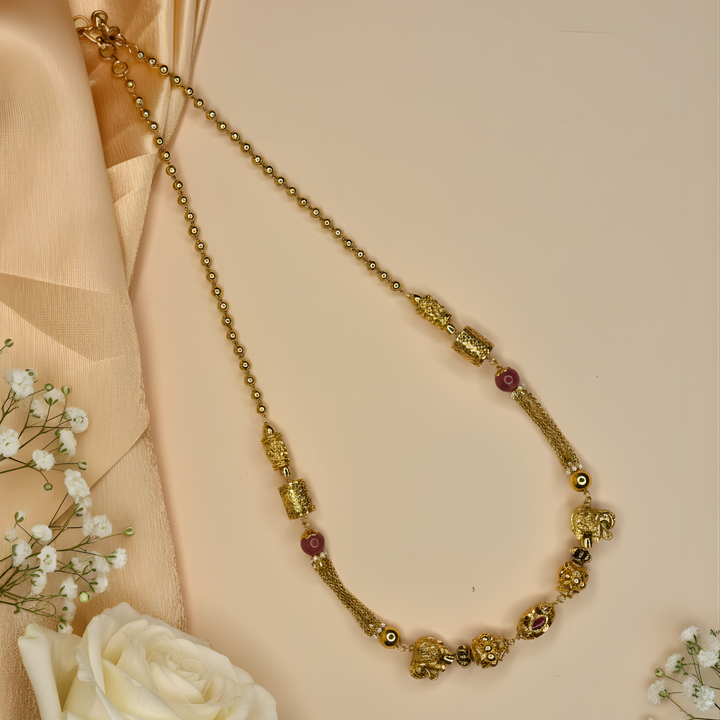 Elephant Majesty Mala with Semi-Precious Accents