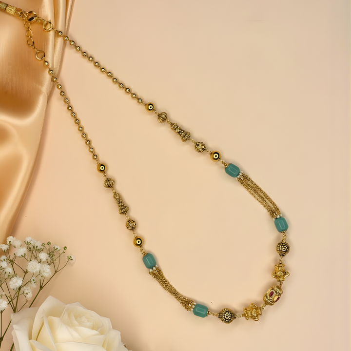Regal Aqua Mala with Semi-Precious Stones