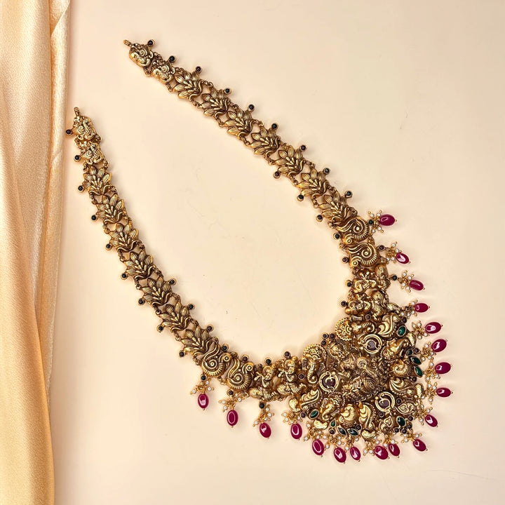 Antique Gold Lakshmi Haram Necklace