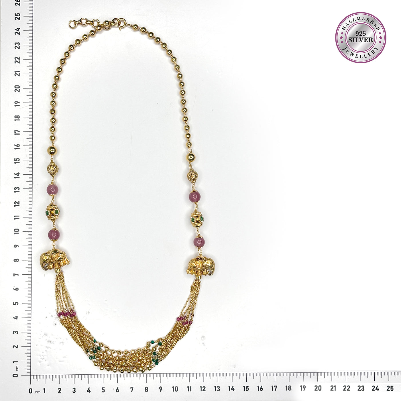 Elephant Radiance Mala with Pink & Green Accents