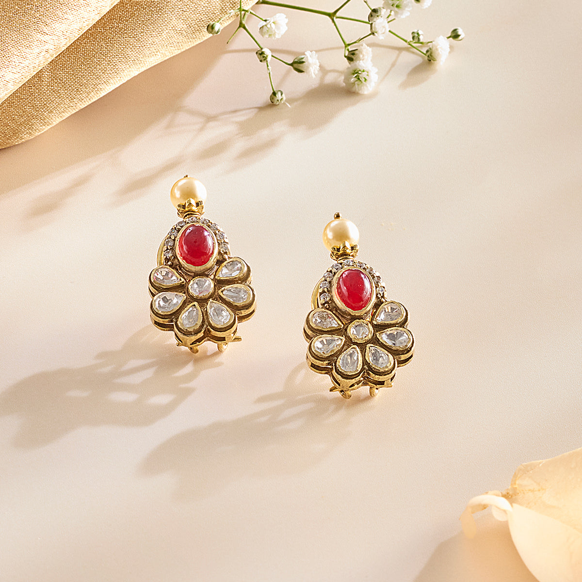 Elegant Navratna Necklace Set