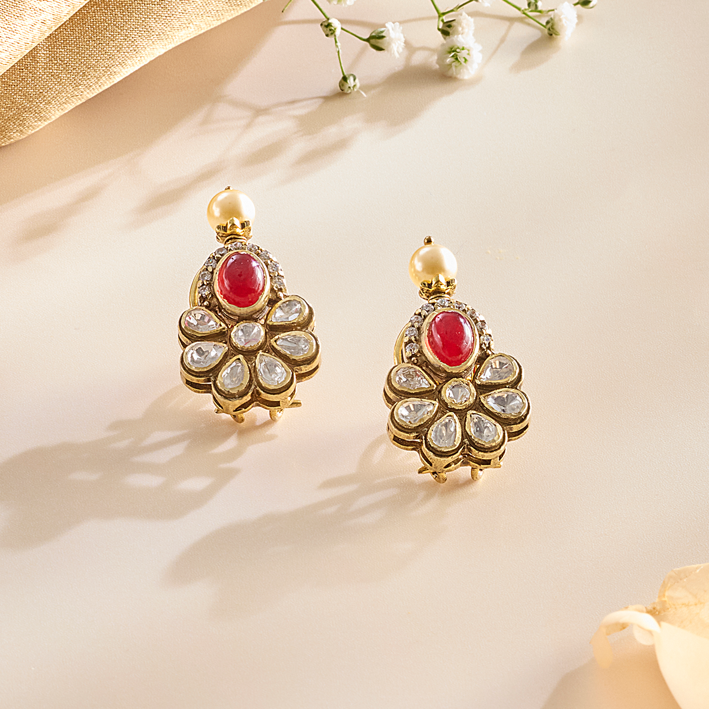 Elegant Navratna Necklace Set