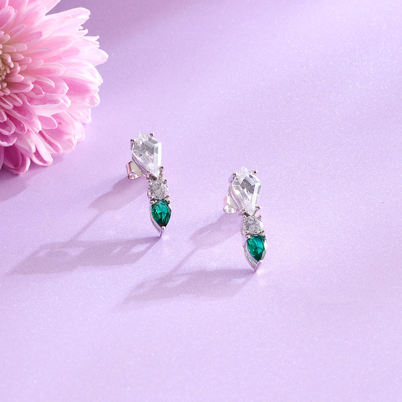 Emerald Radiance Green Stone Bridal Necklace & Earrings