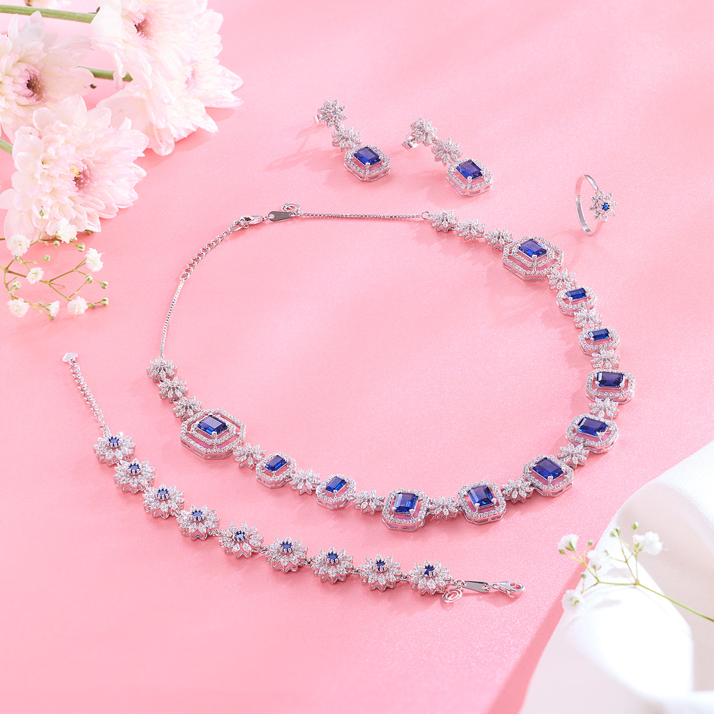 Garden of Twilight Blue Stone Bridal Jewellery Set