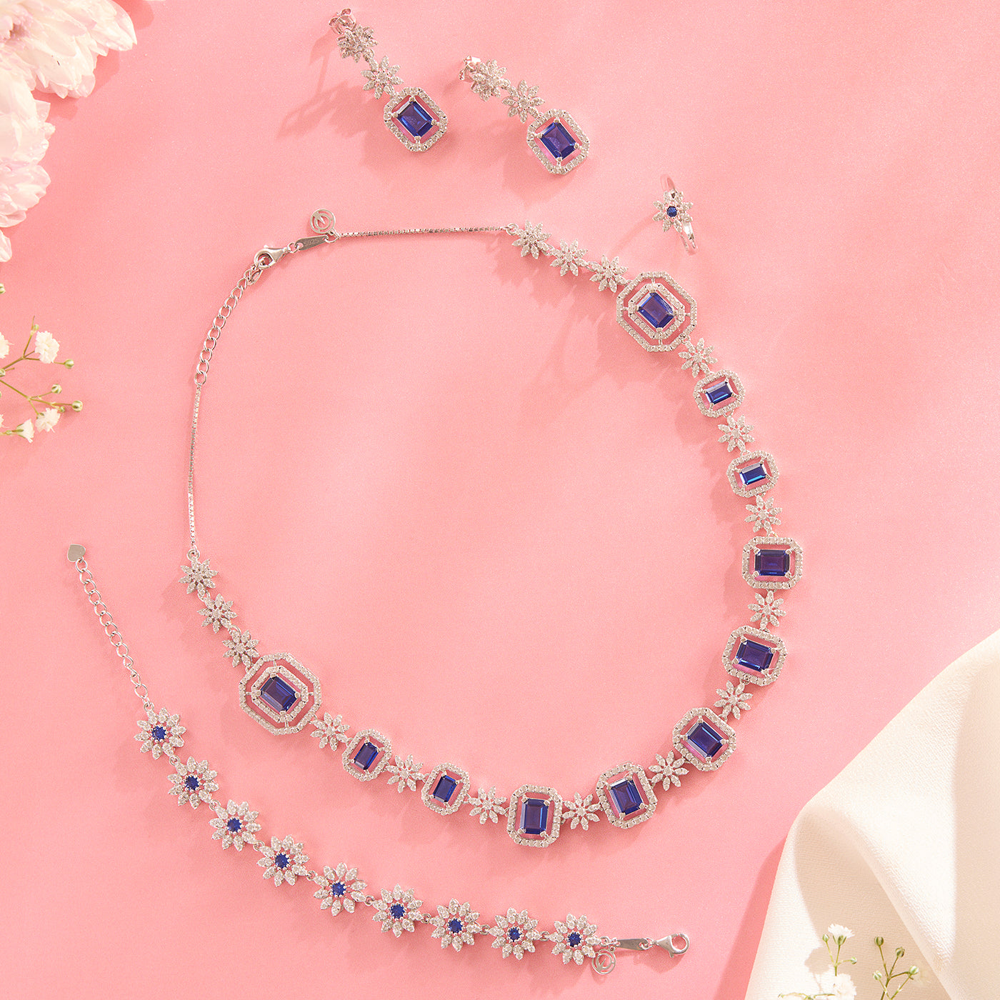 Garden of Twilight Blue Stone Bridal Jewellery Set