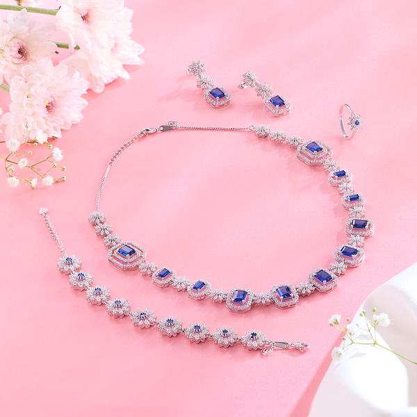 Garden of Twilight Blue Stone Bridal Jewellery Set