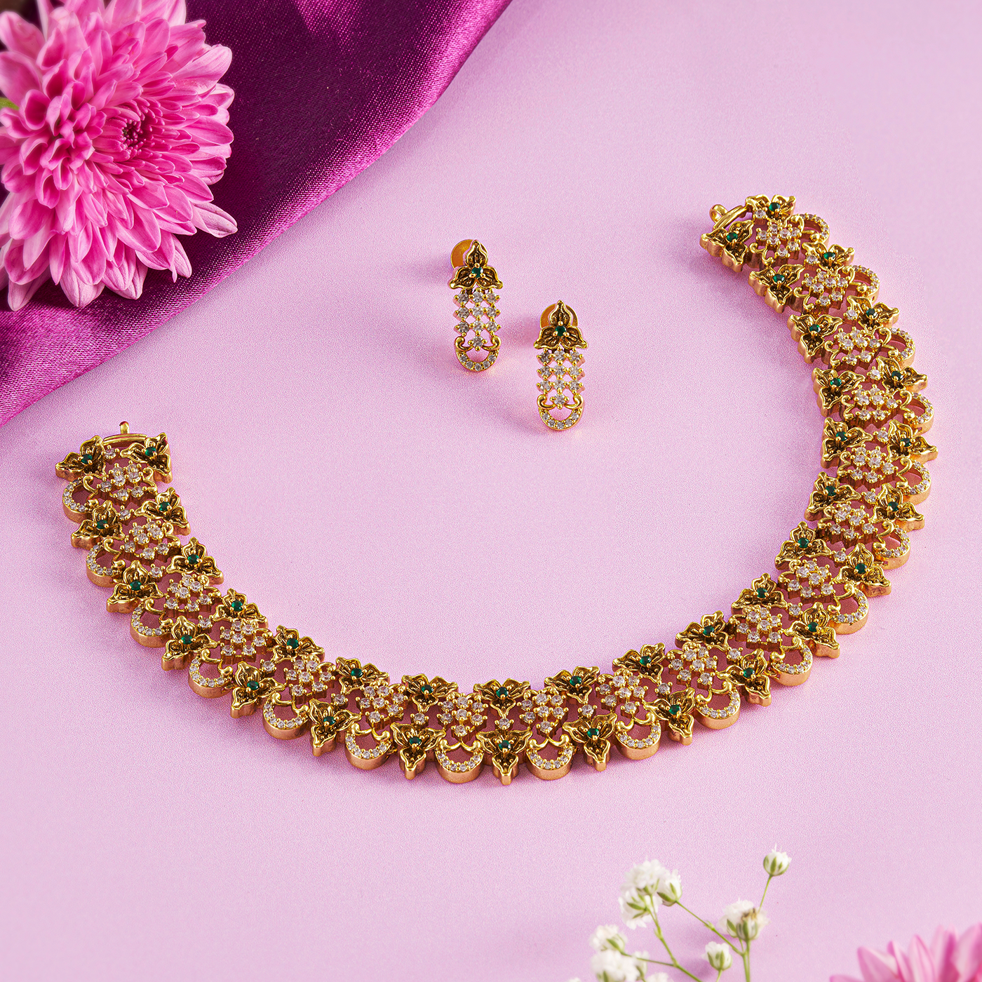 Radiant Heritage CZ Stone Necklace Set