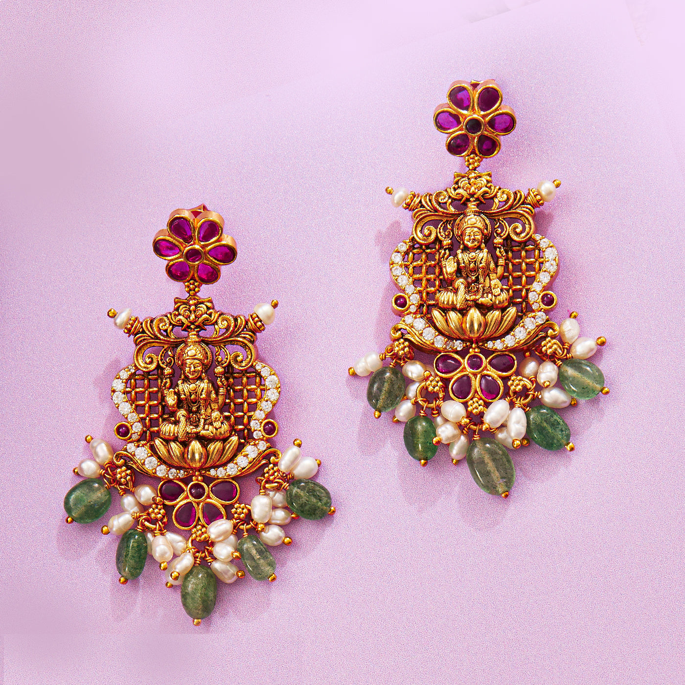 Timeless Lakshmi Antique Gold Short Necklace Set