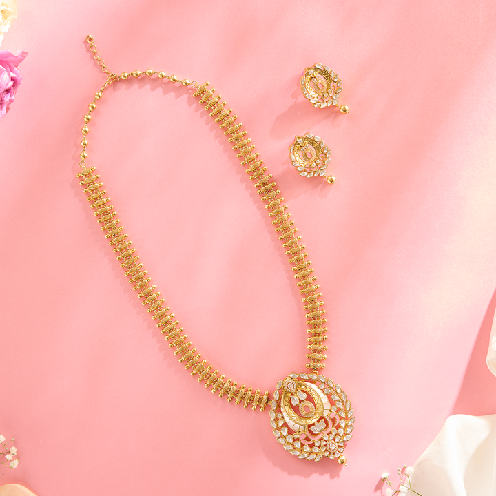 Regal Reflection Moissanite Long Necklace & Stud Set