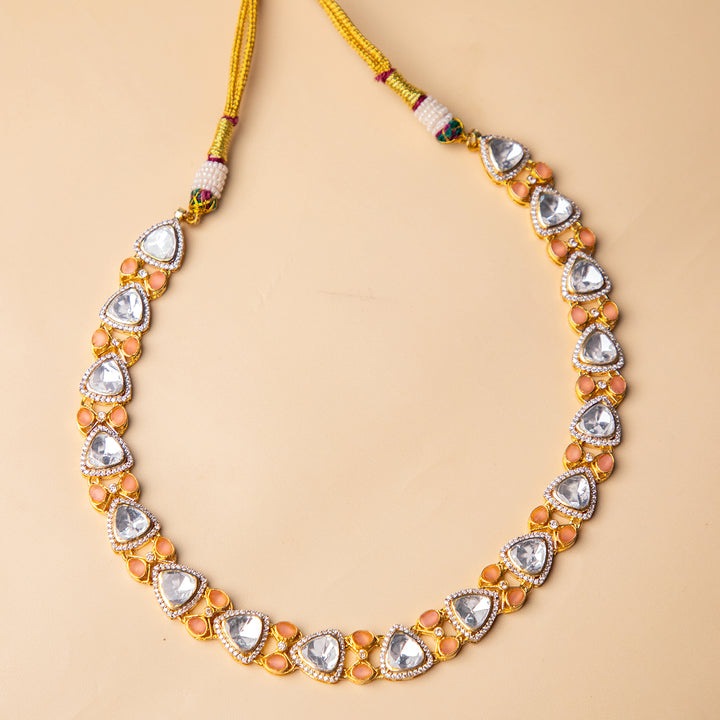 Gold Plated Simple Zircon Stone Necklace