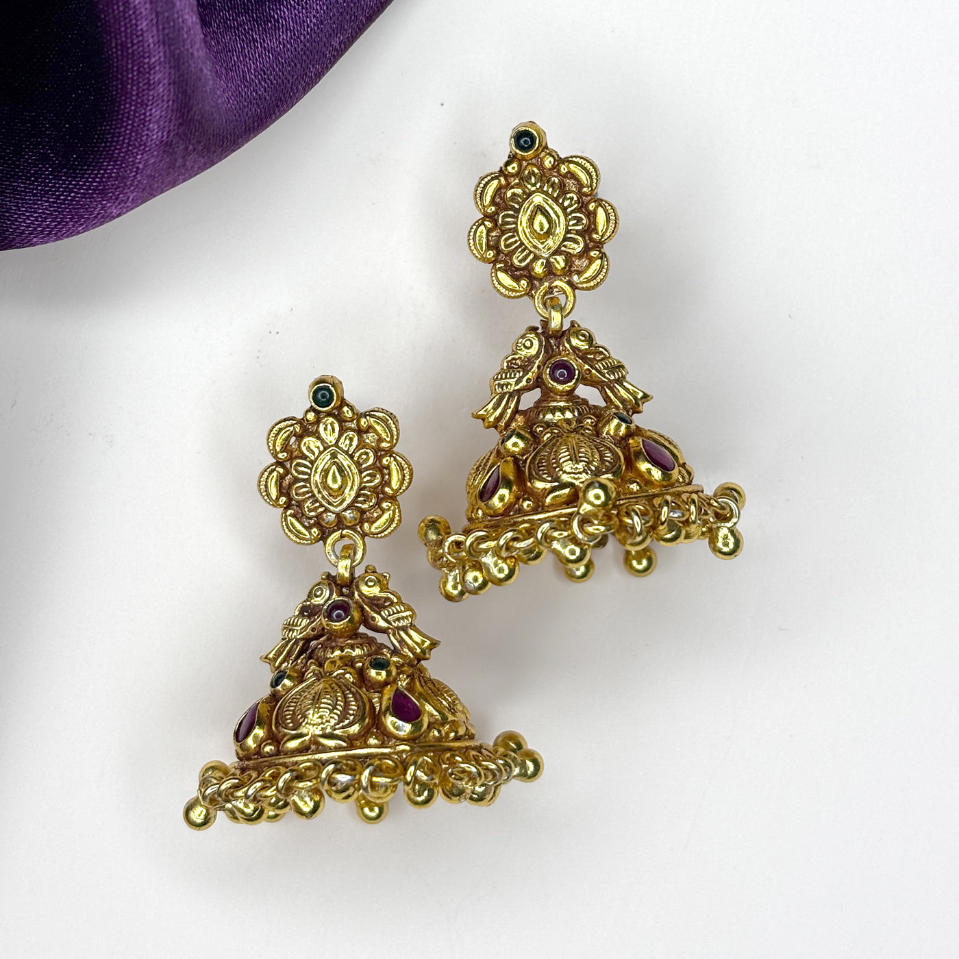 Lakshmi Peacock Necklace – Antique Gold Plated Set with Earrings