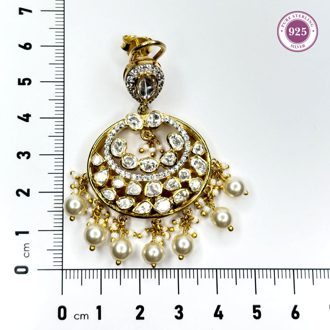 Regal Polki Chanbali Pearl Earrings