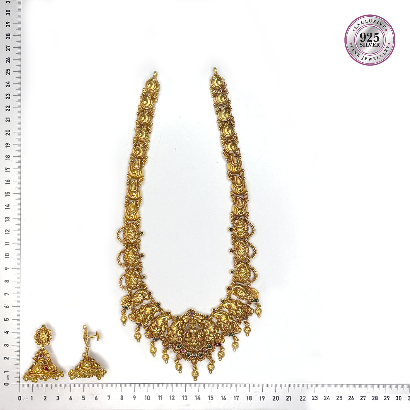 Lakshmi Peacock Necklace – Antique Gold Plated Set with Earrings