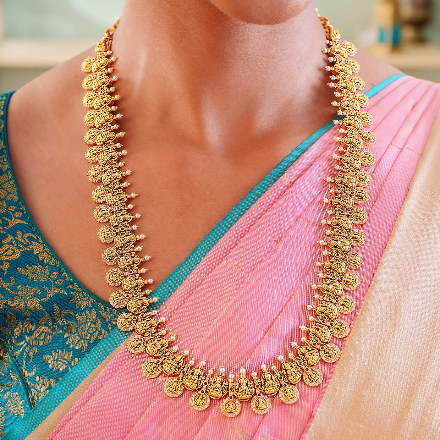 Antique Lakshmi Kasu Necklace Set