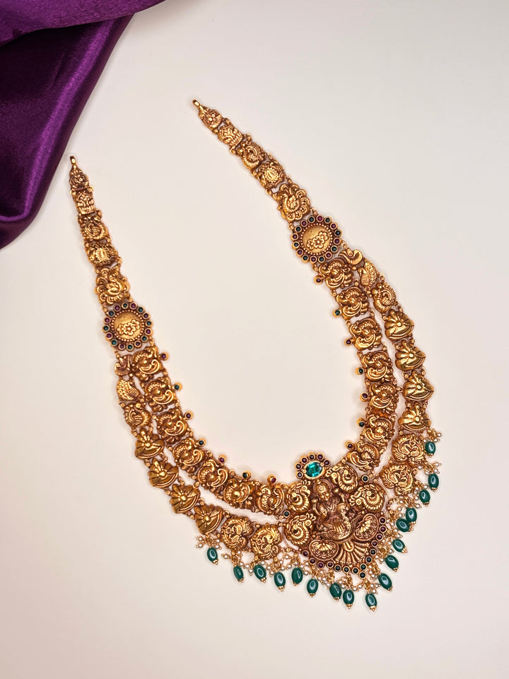 Dhanalakshmi Green Long Necklace