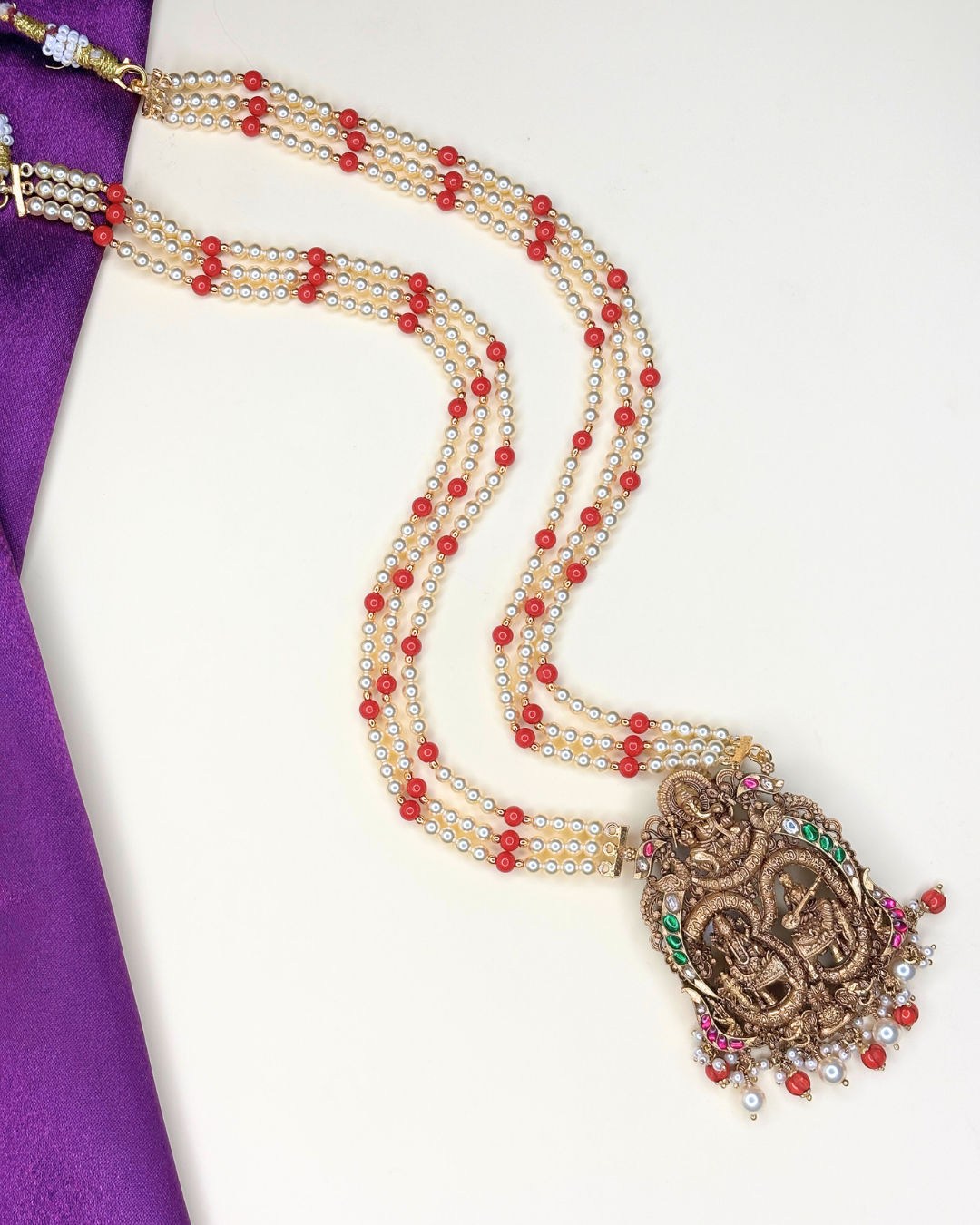 Divine Trinity Pendant with Beads Necklace