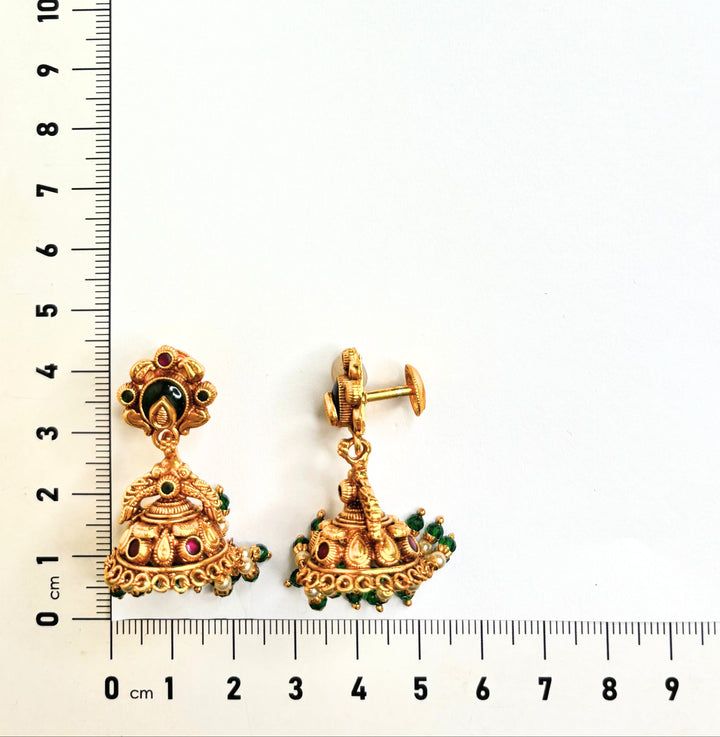 Green Bell Jhumkas