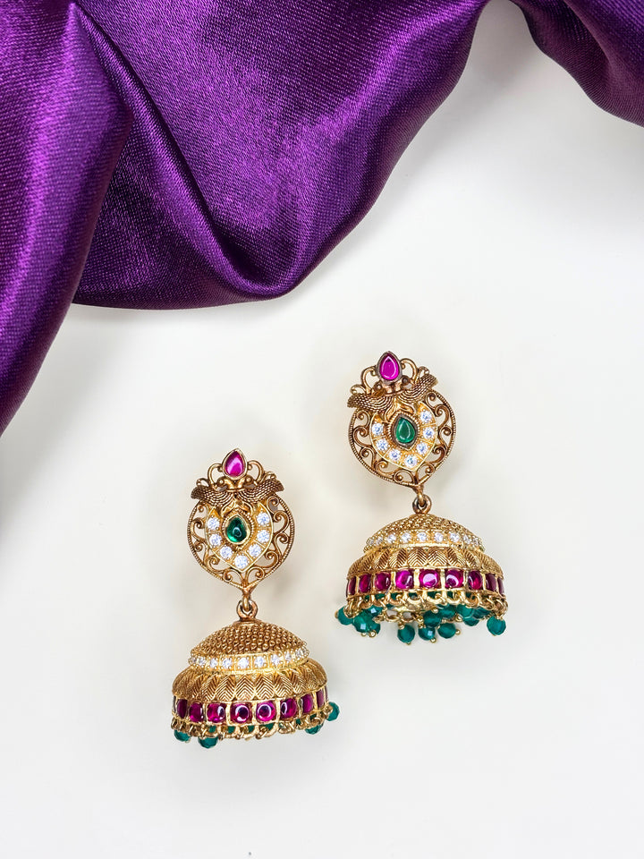 Harita Pakhi Jhumkas