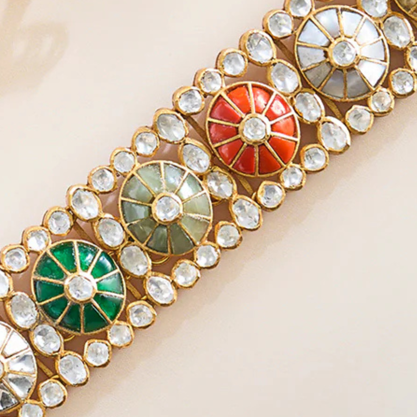 Regal Mosaic Multicolor Choker Necklace Set