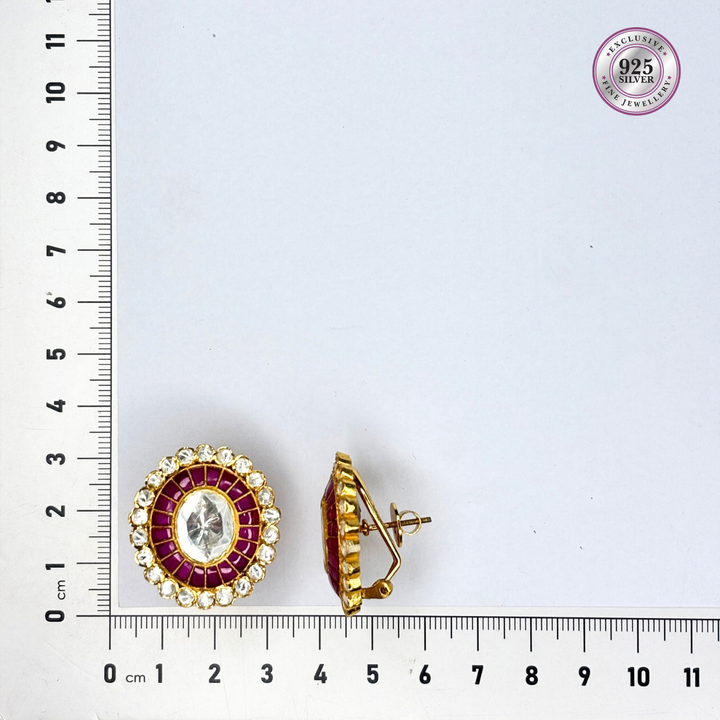 White & Pink Floral Stud Earrings