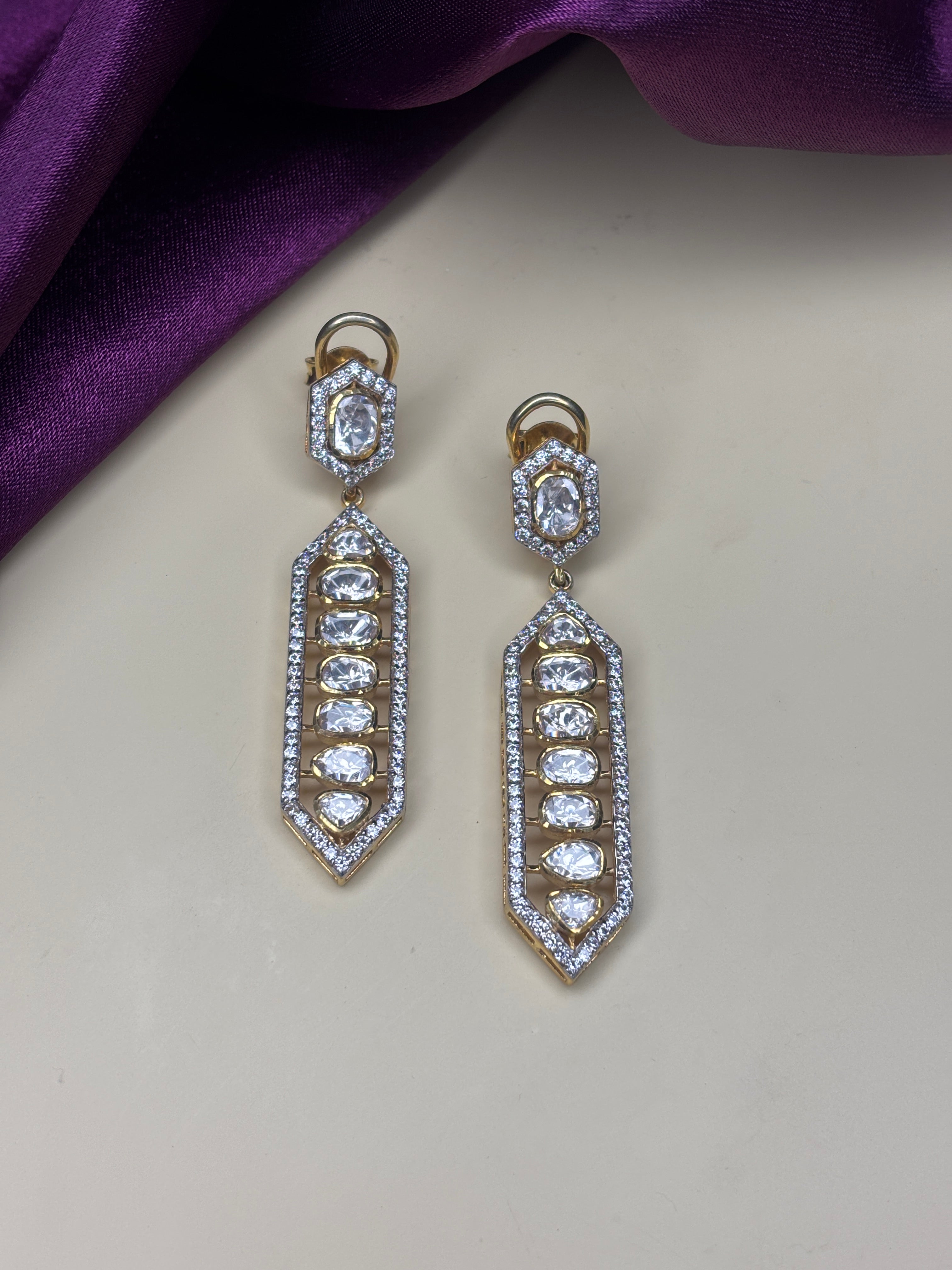 Long Polki Earrings