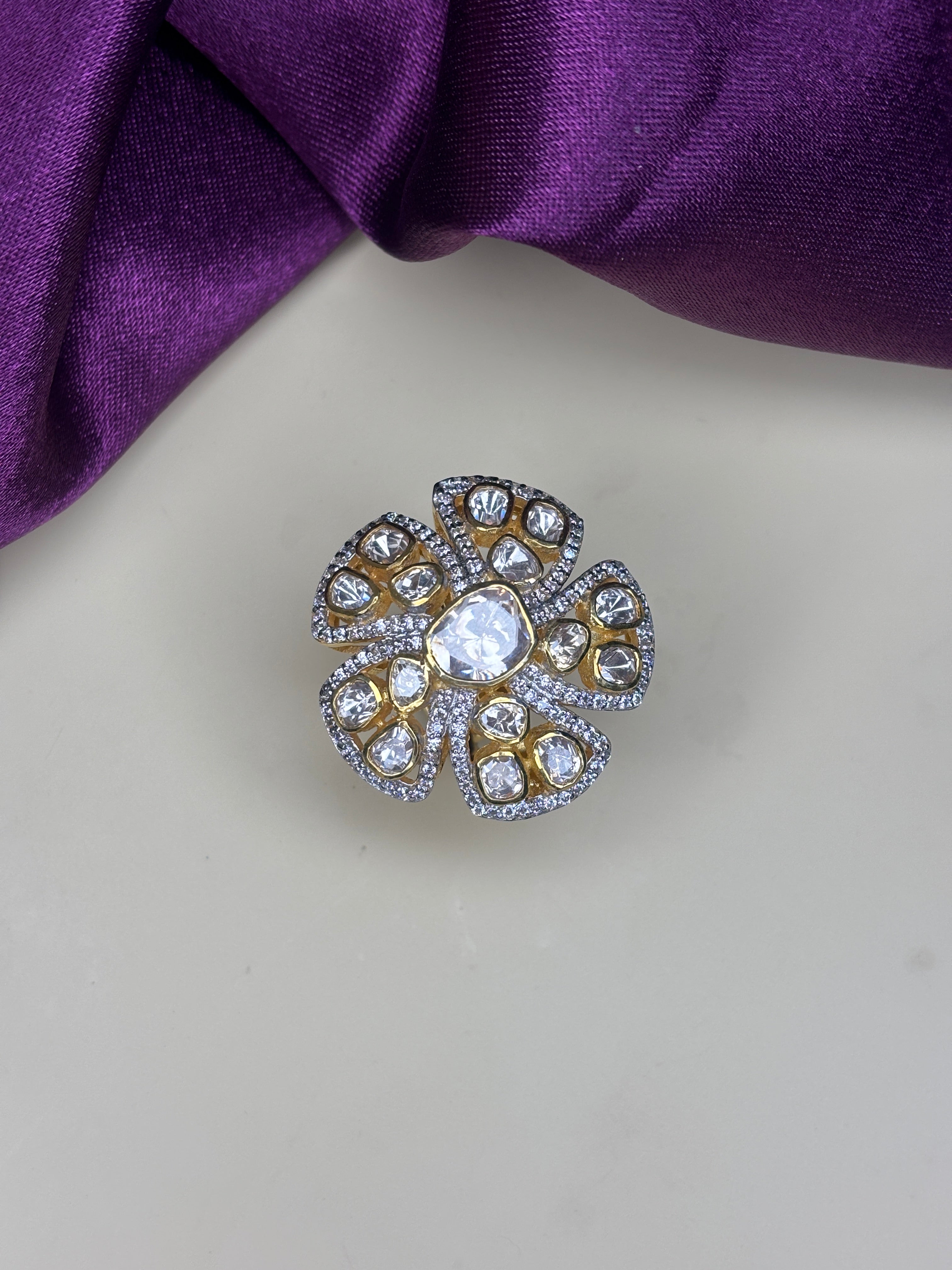 Flower Polki Ring
