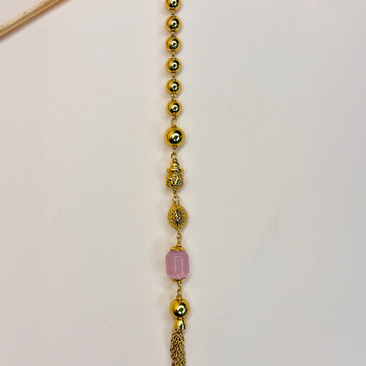 Blush Gold Mala with Semi-Precious Accents