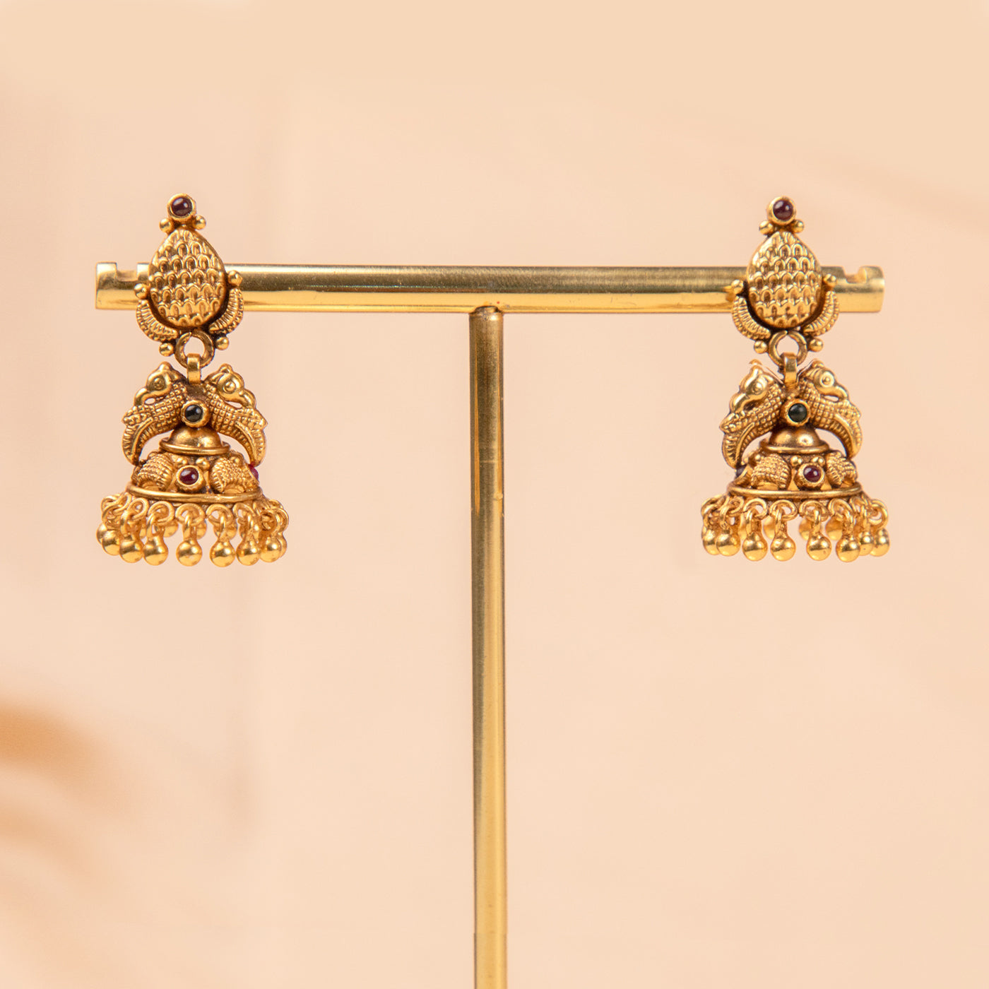 Gold Plated Lakshmi Temple Necklace Set with Earrings