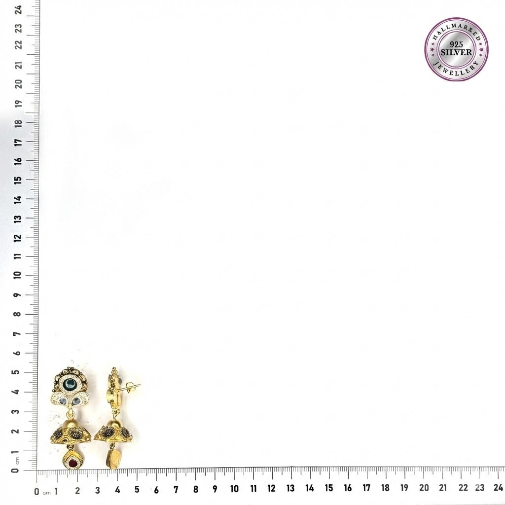 Pink Drop Jhumka Earrings