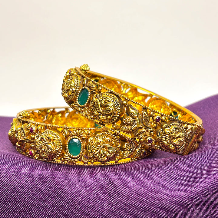 Peacock Crest Heritage Bangle Set
